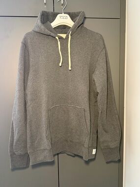 Gray Men's Hooded Sweatshirt with Contrast Drawcord